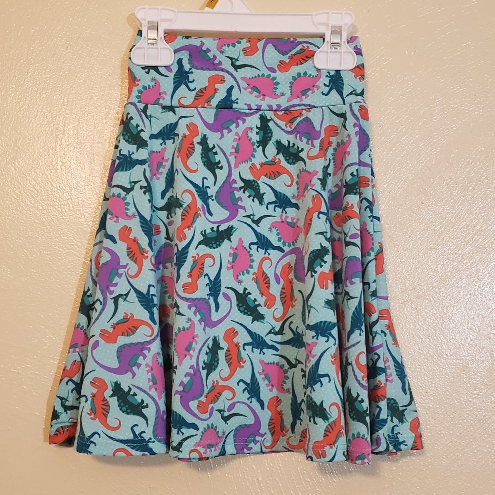 LuLaRoe Girls Azure Skirt - Dinosaurs